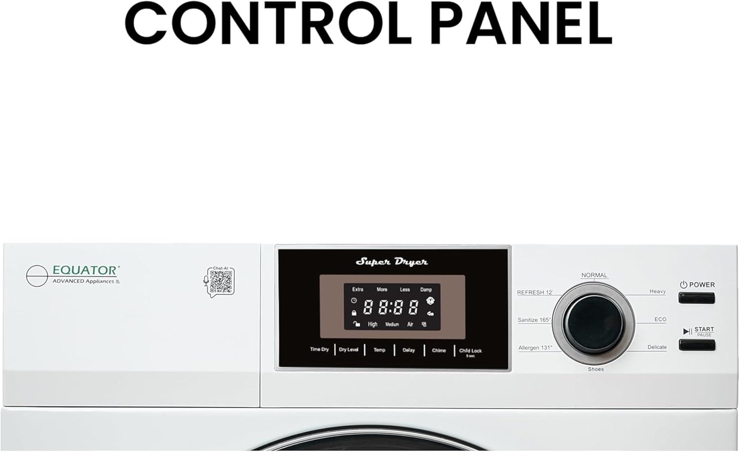 Equator Compact 24 In Vented Dryer 3.1cf/13lb Sensor Sanitize Shoes 110v/1500w
