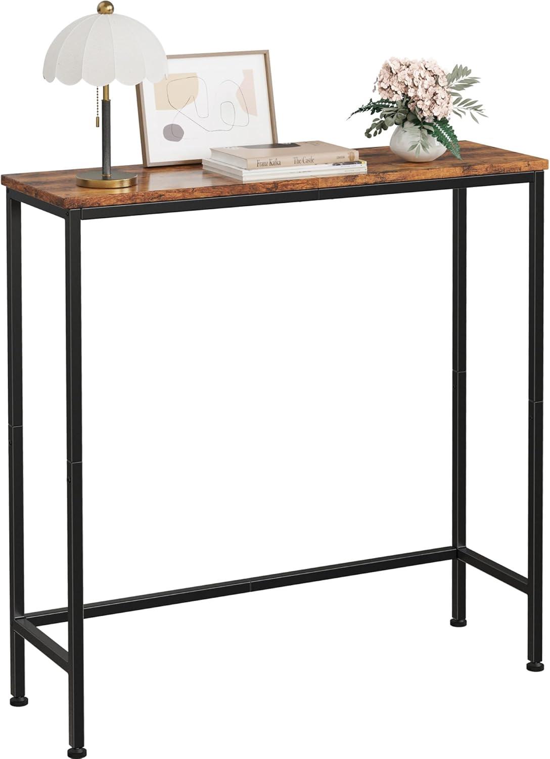 Narrow Console Table, 29.5" Small Entryway Table, Thin EntranceTable, Sofa Table, Behind Couch Table, DisplayTable, for Hallway, Bedroom, Living Room, Foyer, Corridor, Office, Rustic Brown
