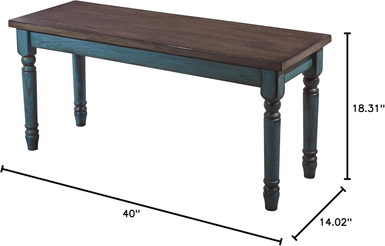 Io 40" Two Tone Solid Wood Farmhouse Dining Bench