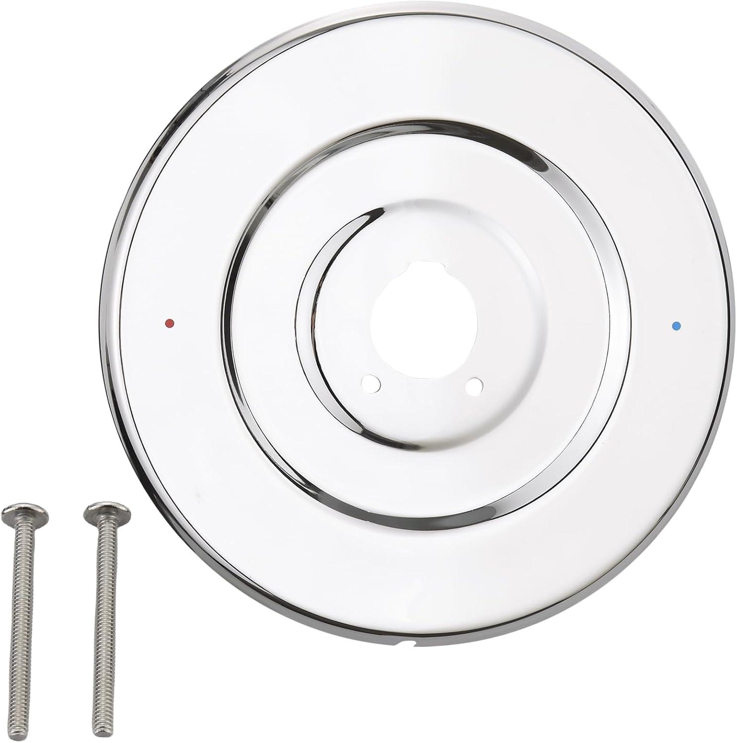 Chrome Escutcheon Plate for Single-Handle Tub and Shower Valves