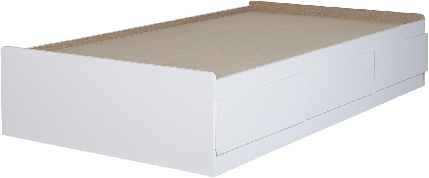 South Shore Vito Twin Mates Bed with 3 Drawers in Pure White