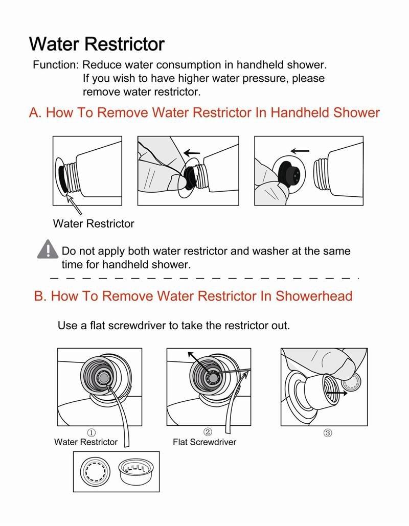Ana Bath High-Pressure Anti-Clog 5-Inch 5- Setting Handheld Shower Head System + 96-Inch Stainless Steel Shower Hose (Chrome)