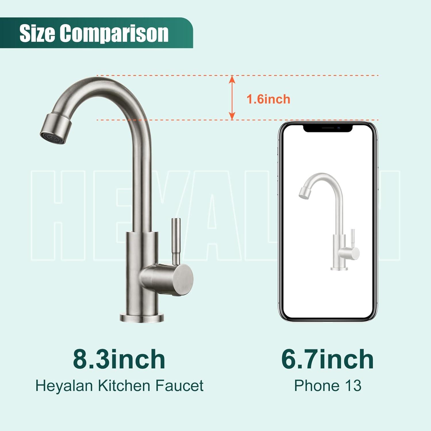 Brushed Nickel Single Handle Deck Mount Kitchen Faucet