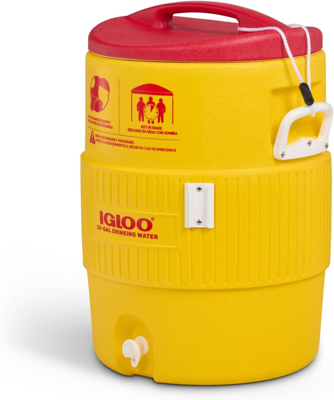 385-4101 400 Series Coolers, 10 gal, Red/Yellow