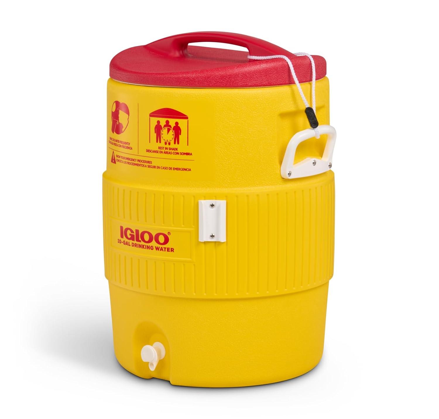 385-4101 400 Series Coolers, 10 gal, Red/Yellow
