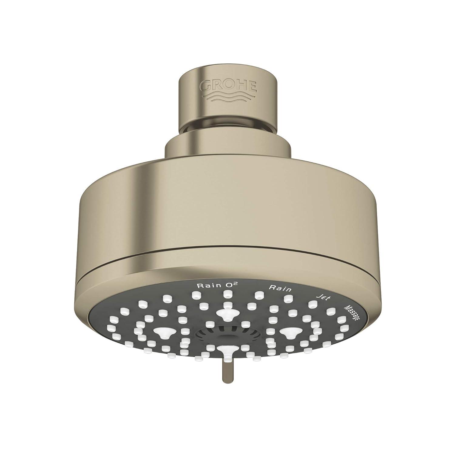 Tempesta Fixed 4-Setting Shower Head Rain O2 Rain Massage Jet Settings