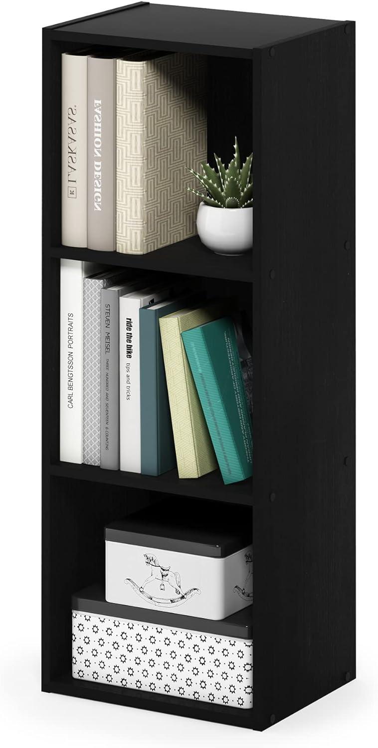 Furinno Pasir 3-Tier No Tool Assembly Open Shelf Bookcase, Blackwood