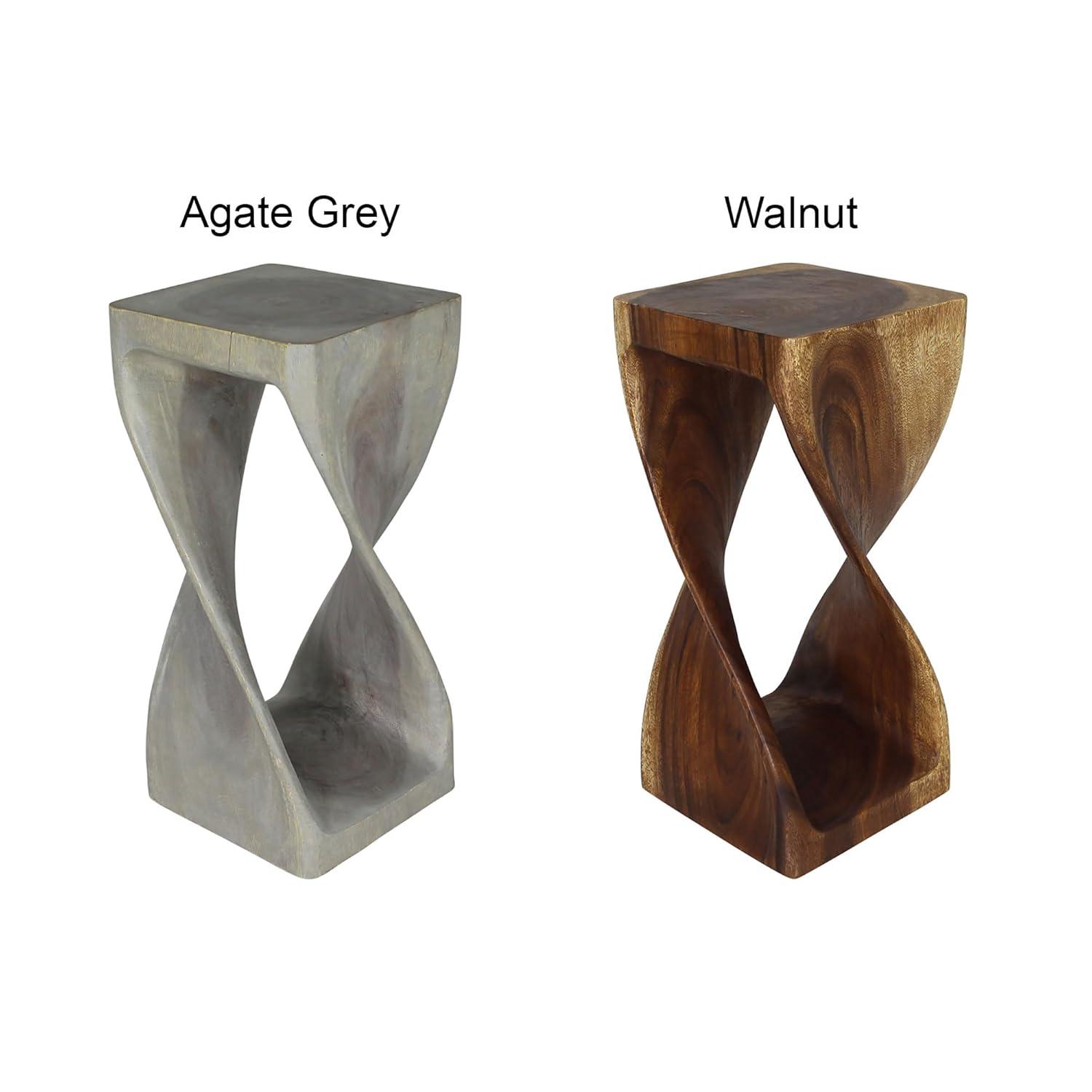 Haussmann® Original Wood Twist Stool 12 X 12 X 20 In High Grey Oil