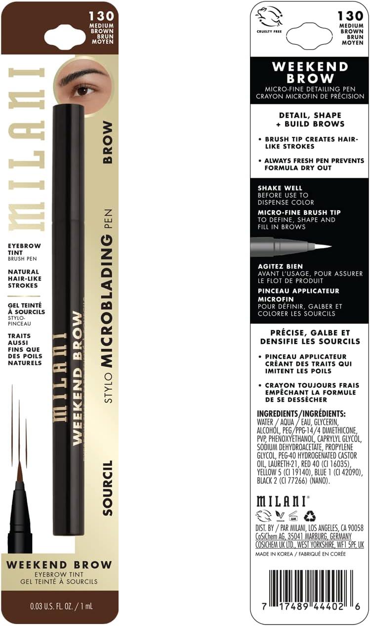 Milani Weekend Brow Eyebrow Tint - Medium Brown 130 - 0.03 fl oz