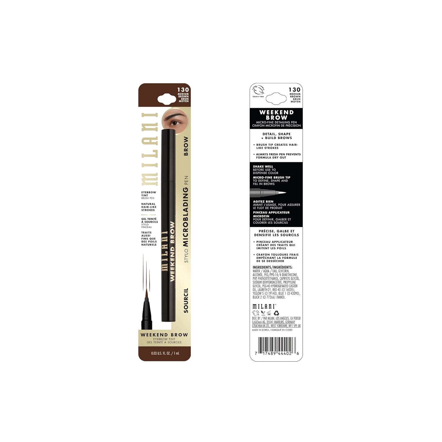Milani Weekend Brow Eyebrow Tint - Medium Brown 130 - 0.03 fl oz