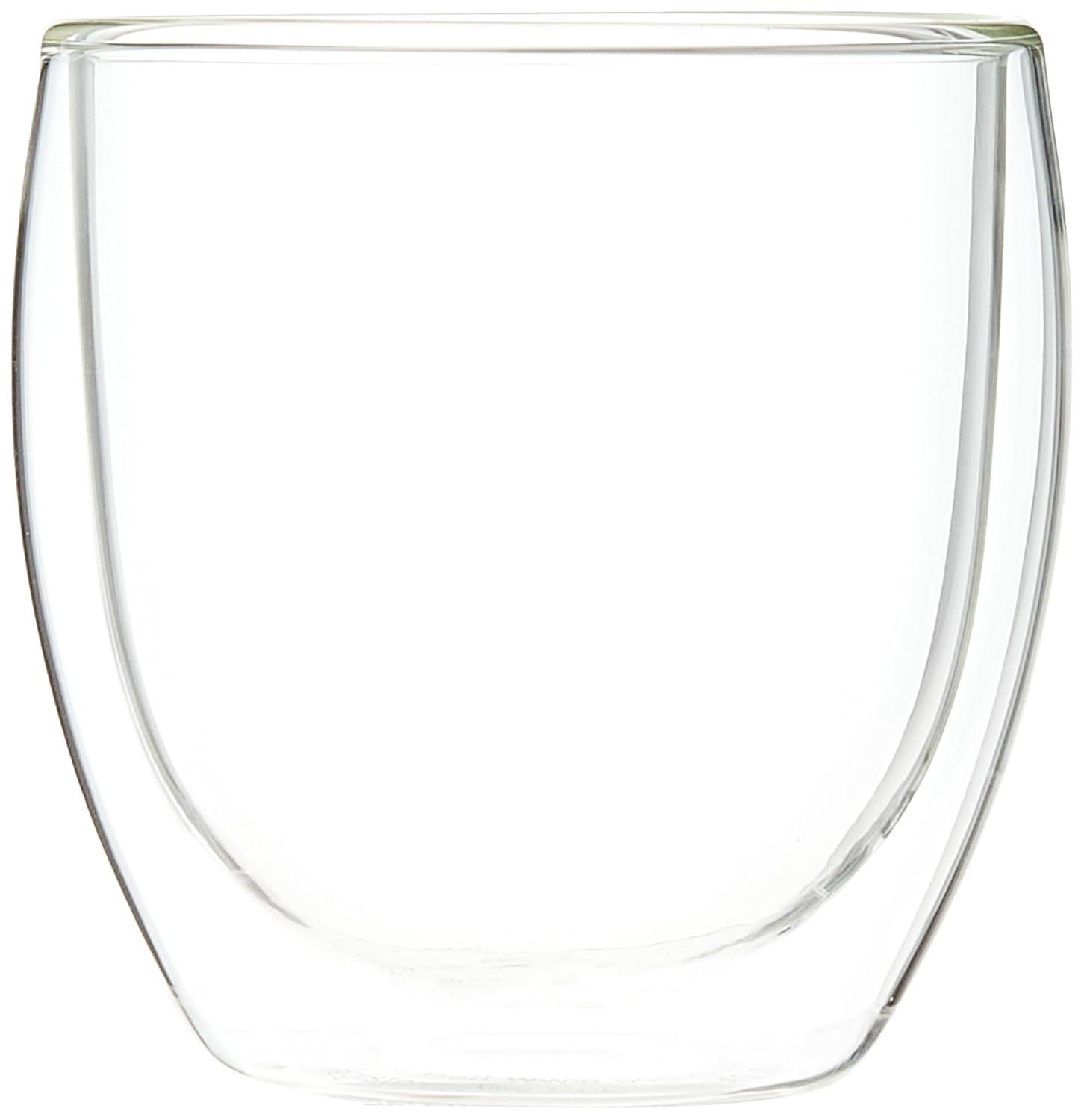 Clear Borosilicate Glass Double Wall Insulated 250 ml Cups - Set of 2