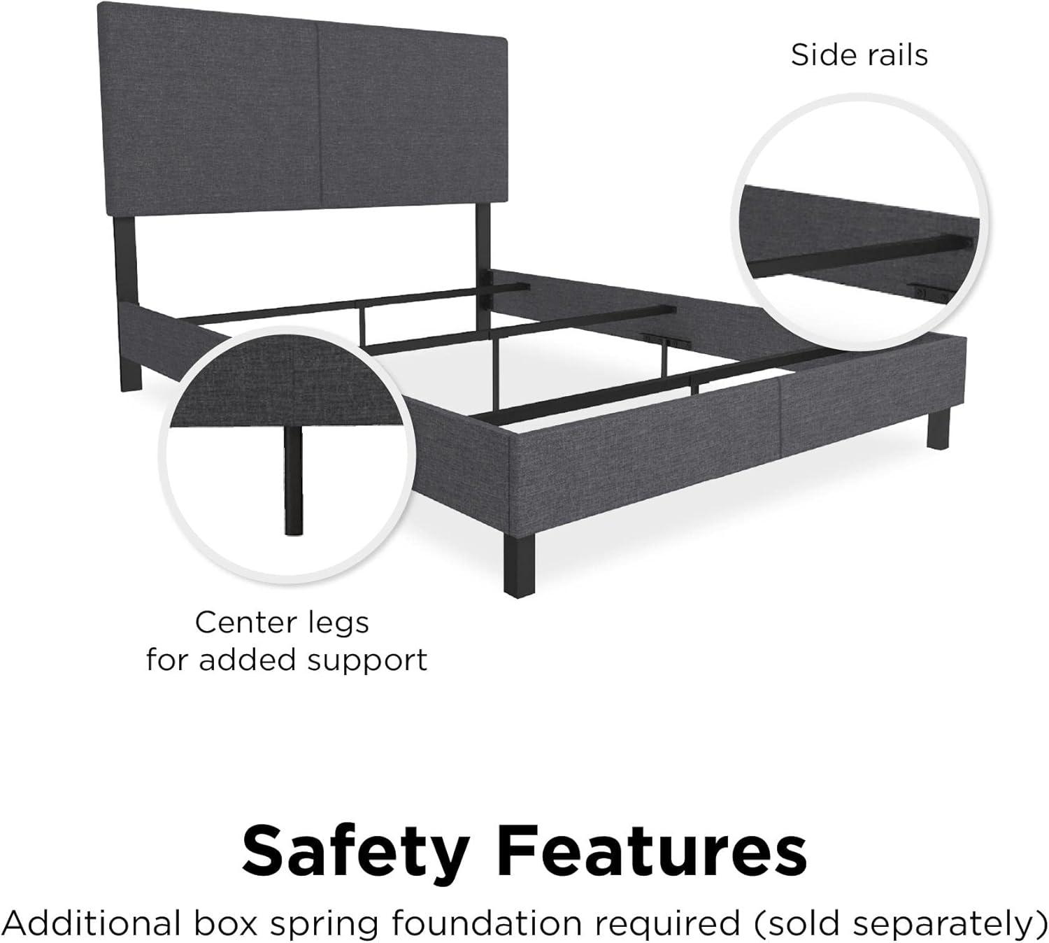 DHP Janford Upholstered Bed, Gray Linen, Full