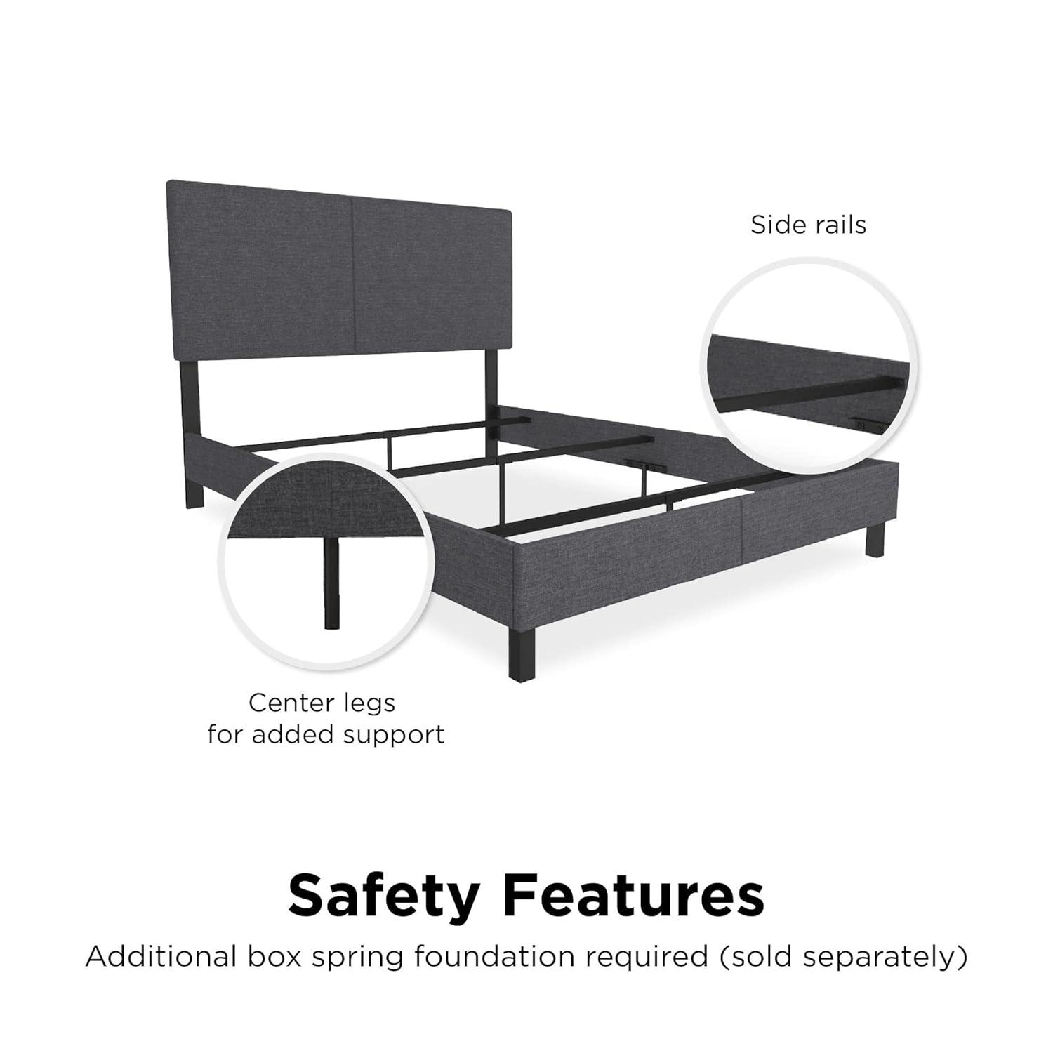 DHP Janford Upholstered Bed, Gray Linen, Full
