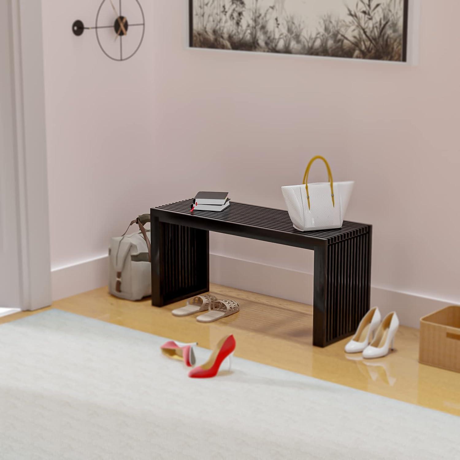 Latitude Run® Seamas Bamboo Bench, Farmhouse Dining Bench Entryway Bench for Living Room, Hallway, Bedroom, Bathroom