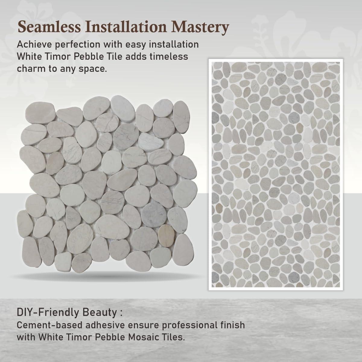 Hawaii 12" x 12" Natural Stone Pebbles Mosaic Wall & Floor Tile