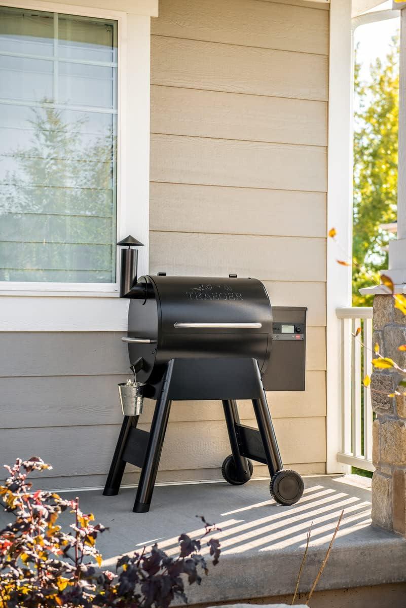 Black Steel WiFi-Enabled Wood Pellet Smoker Grill