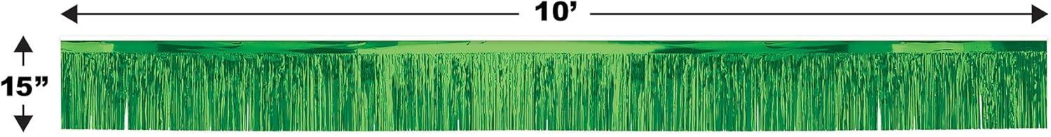 Beistle Pancarta de Cortina con Flecos de Plástico Metálico Verde para Flotadores de Desfile Feliz Día de San Patricio Decoraciones de Mardi Gras Cortina de Oropel Accesorios para Cabina de Fotos Telón de Fondo Suministros para Fiesta de Cumpleaños