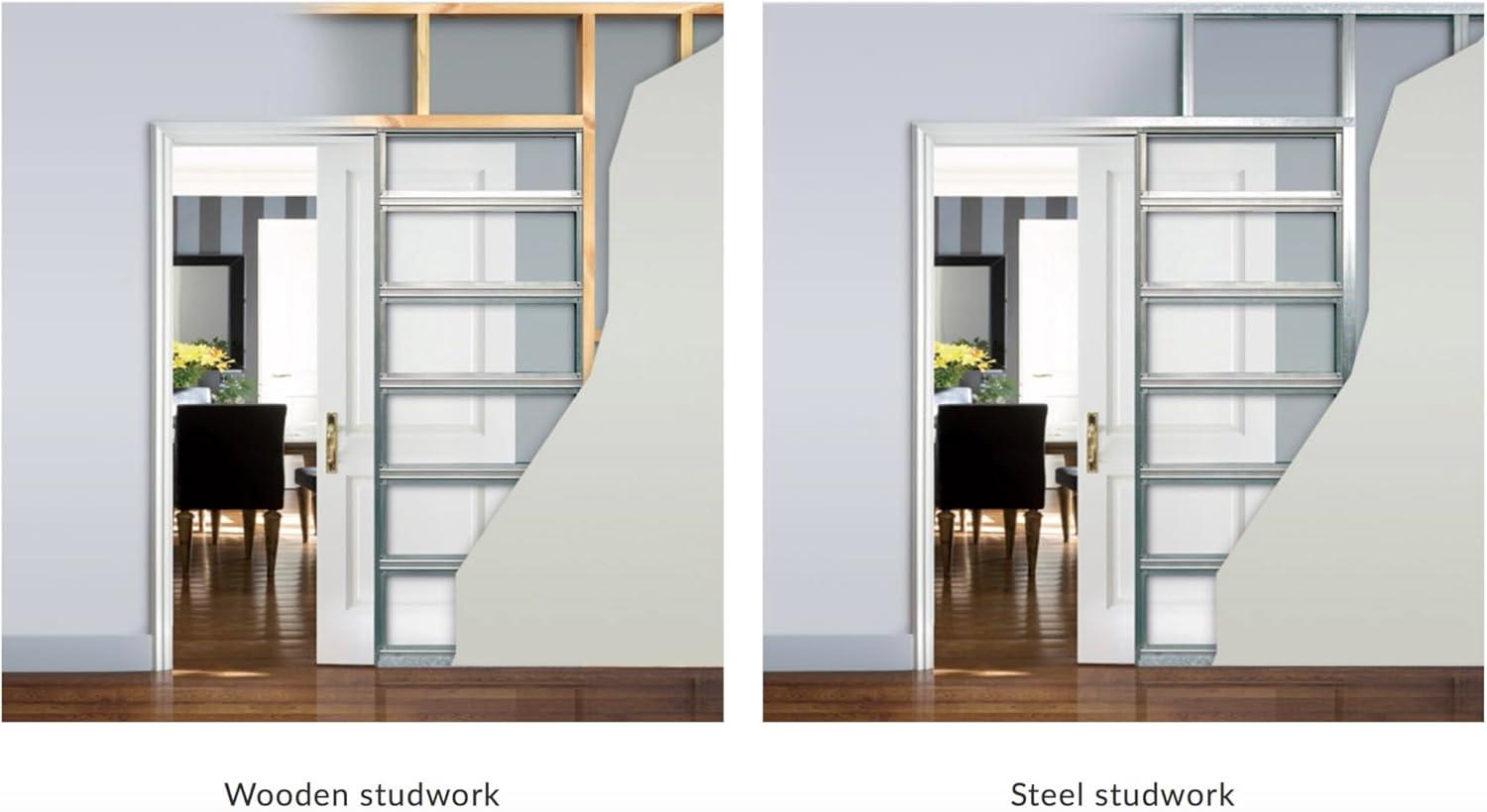 Eclisse Pocket Door Systems Galvanized Steel Pocket Door Hardware