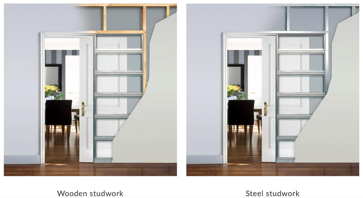 Eclisse Pocket Door Systems Galvanized Steel Pocket Door Hardware
