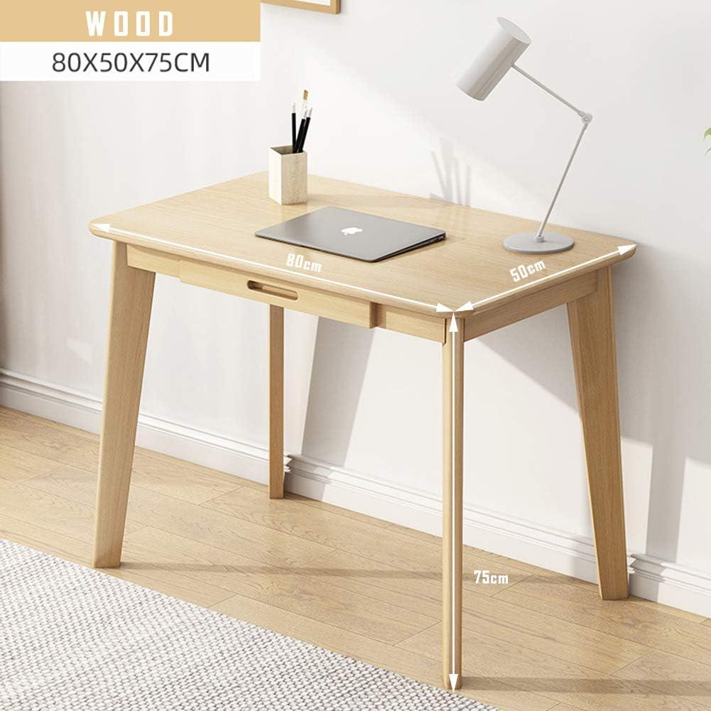 IOTXY Solid Wood Writing Desk - Home Office Workbench Desk with Drawer, 31.5" Width Laptop Computer Work Study Table in White
