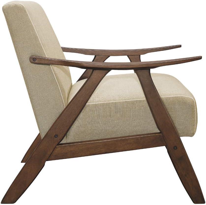 Lexicon Damala Collection Retro Inspired Wood Frame Accent Chair, Light Brown