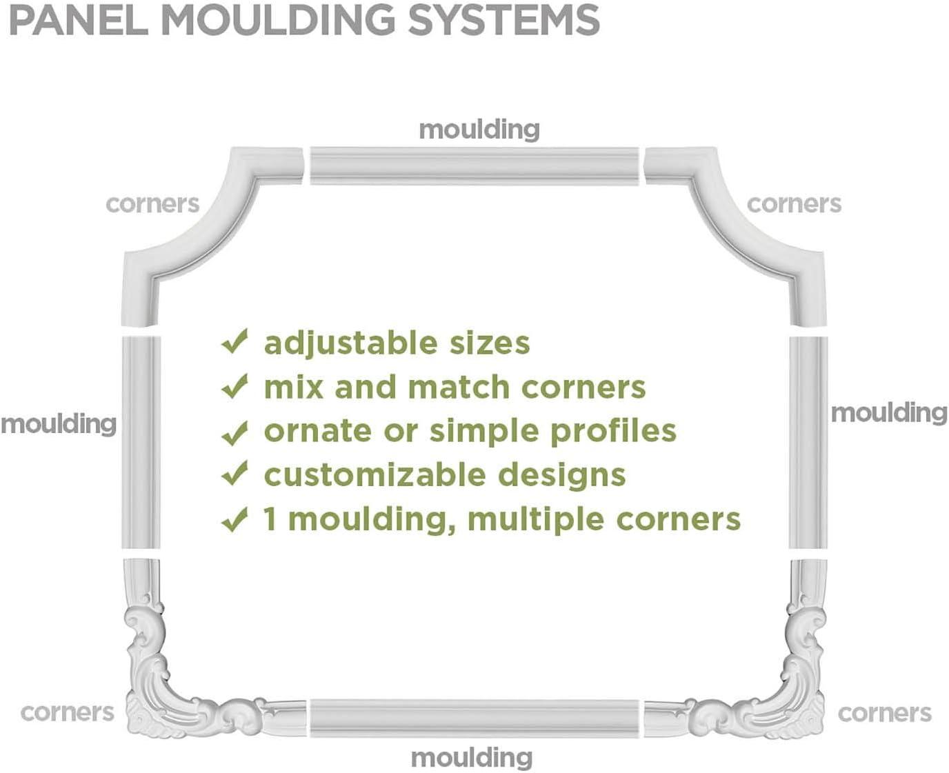 8" White Polyurethane Crown Moulding Corner