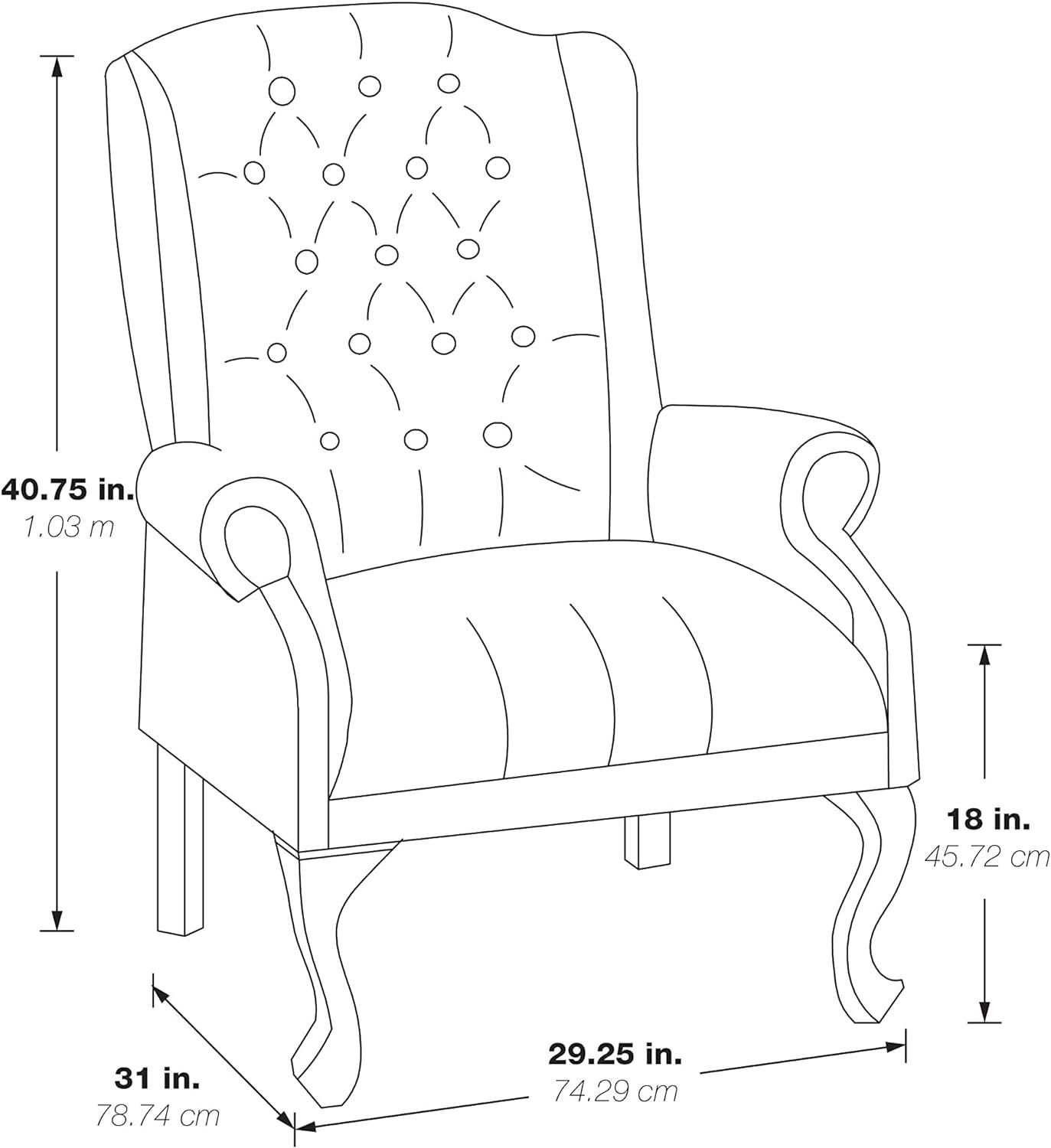 High Back Red Vinyl Executive Chair with Mahogany Wood Legs