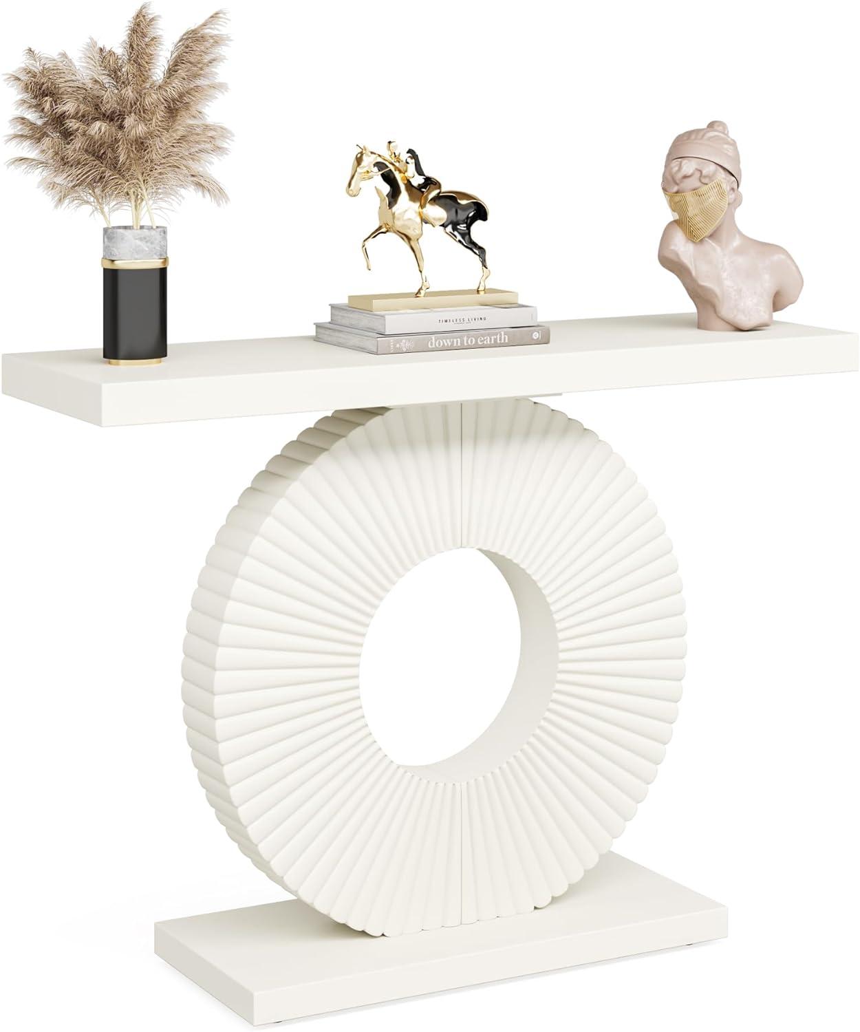 Hommoo 40 inch Console Table with Geometric Base