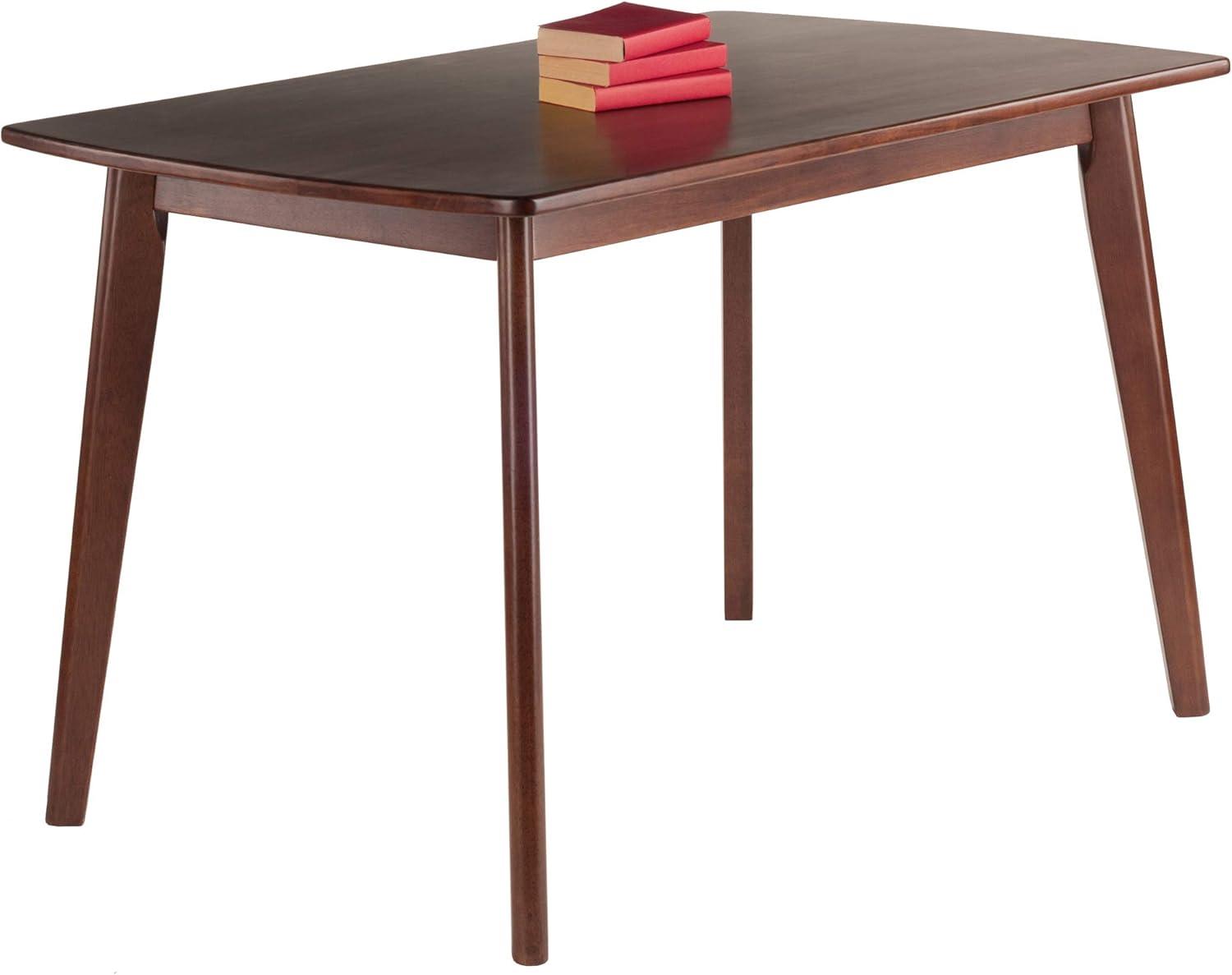 Shaye Dining Table Walnut - Winsome: Solid Wood, Tapered Legs, Contemporary Style, Seats 4