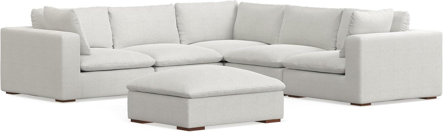 AllModern Maud Modular Sofa and Ottoman Set 125-inch-wide L-Shaped Sofa and Matching 36-inch-wide Table Ottoman for Living Room