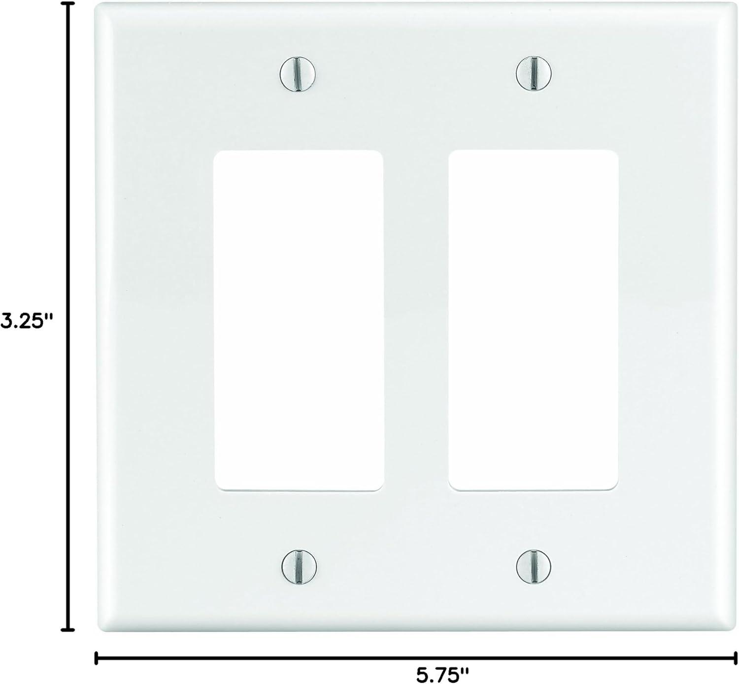 White Thermoplastic 2-Gang Midway Wallplate