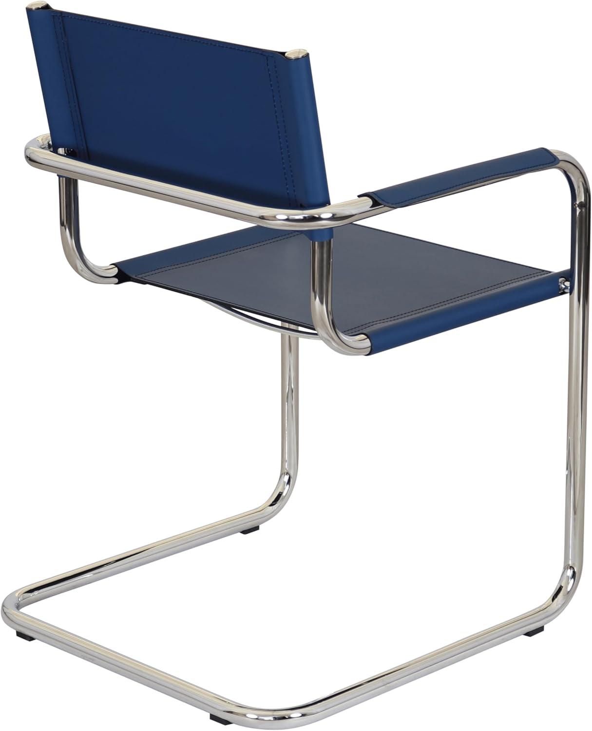 Breuer Chair Company Mart Stam Cantilever Armchair Arm Chair w/ Chrome-Plated Steel Frame (Various Bonded Leather Colors)