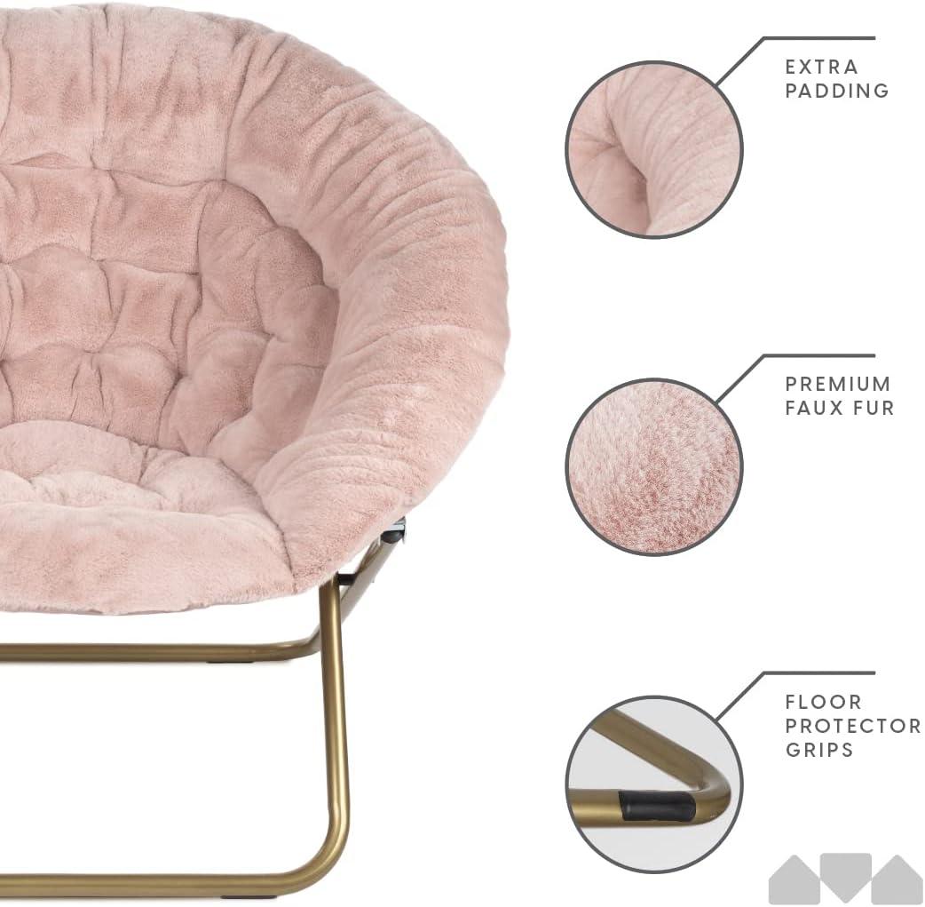 Milliard Cozy Faux Fur Saucer Chair X-Large, Pink