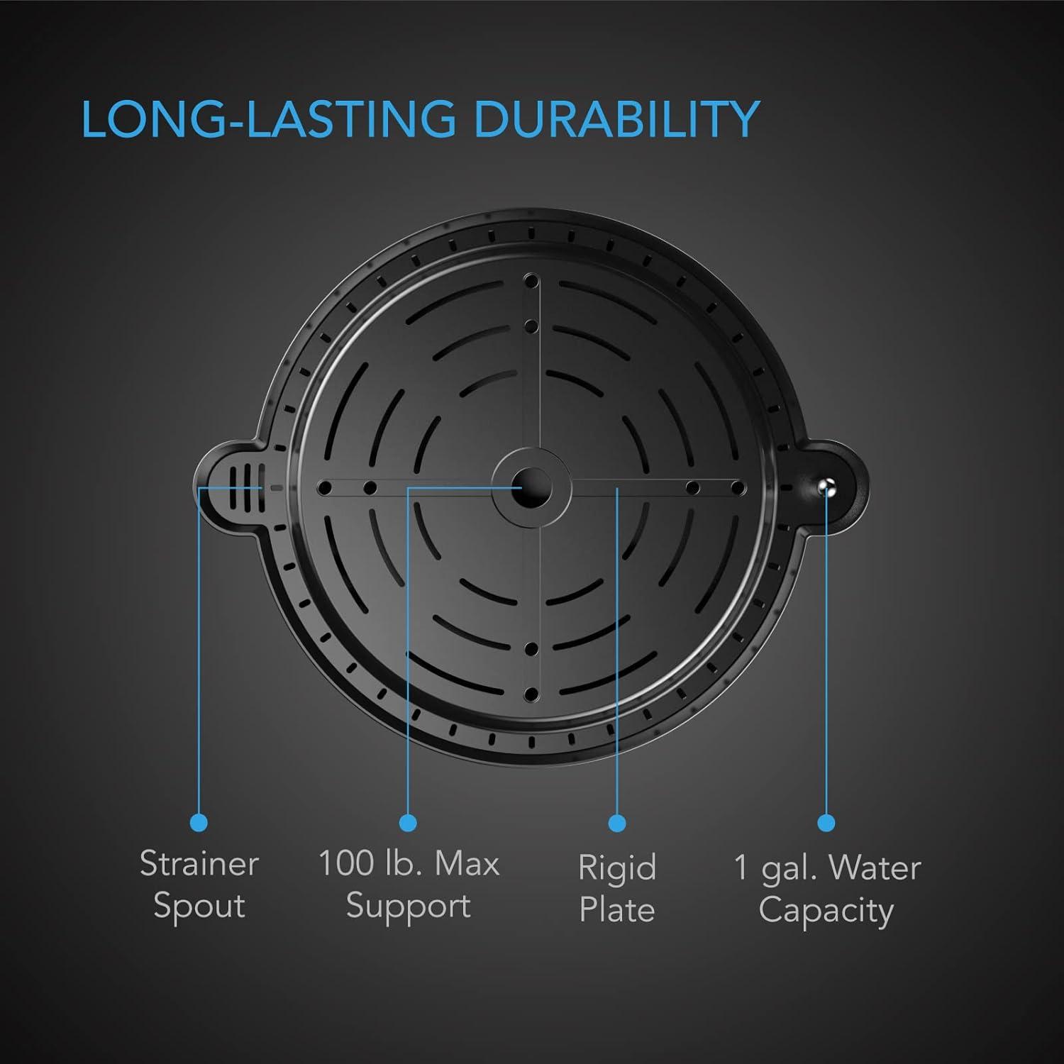 AC Infinity Round Black Plant Saucers with Self-Watering Base (4 Count)