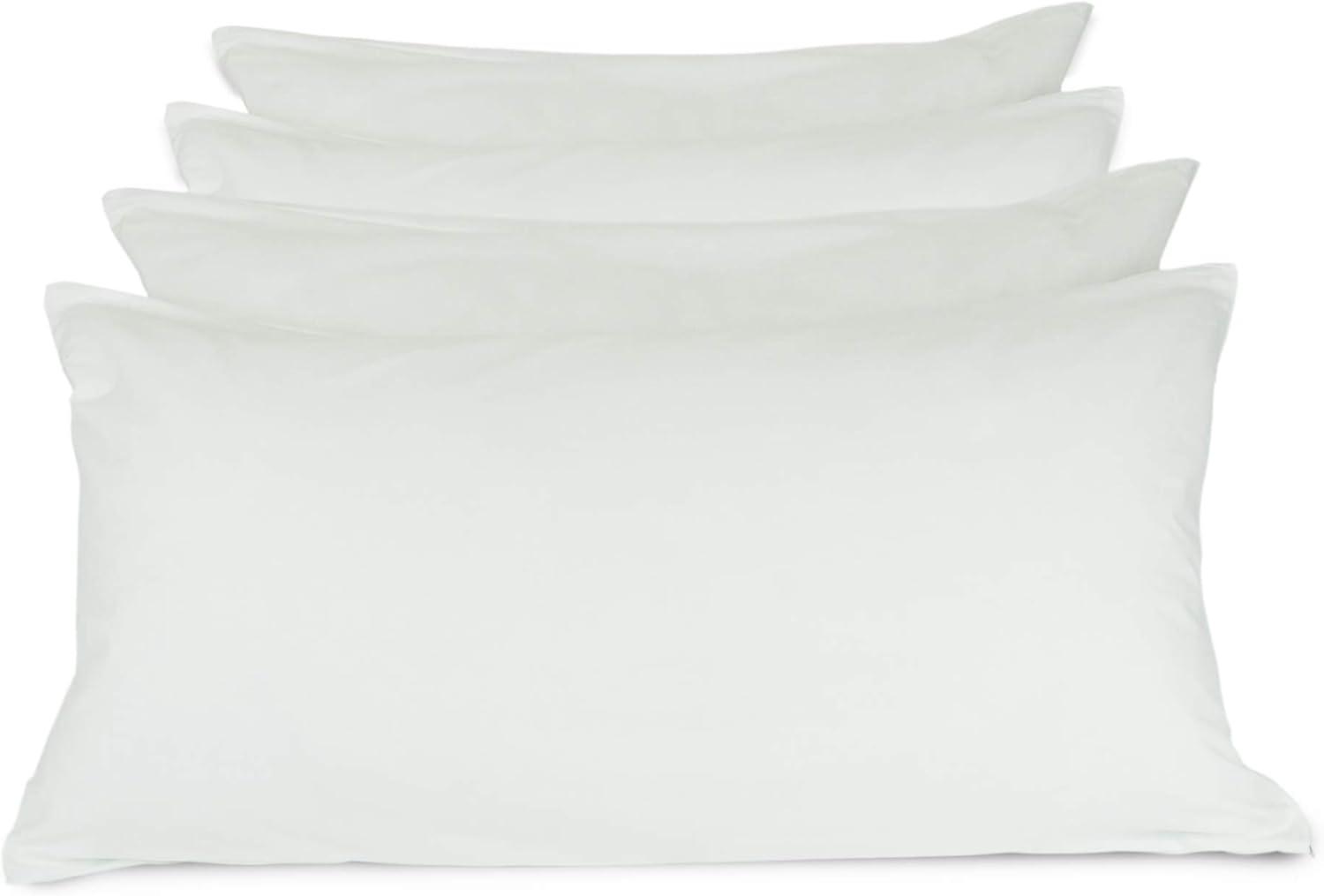 Luxury Hotel Collection, Ultra Soft Pillow Protector | Pillow Cover with Zipper, Soft & Comfortable for Hair and Skin, White - Queen Size - Set of 4
