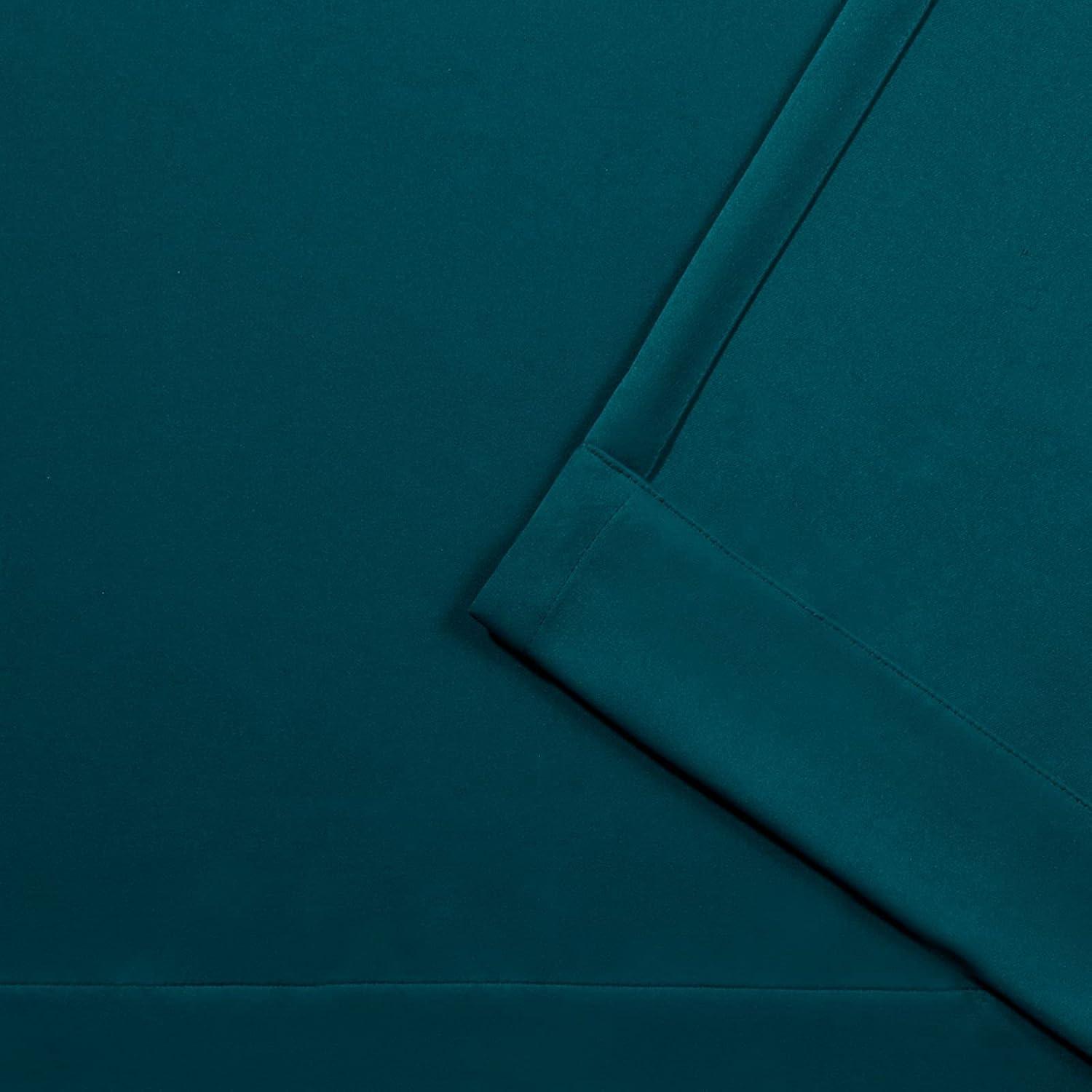 Set of 2 (96"x52") Sateen Twill Weave Insulated Blackout Grommet Top Window Curtain Panels Teal - Exclusive Home: Room Darkening Drapes