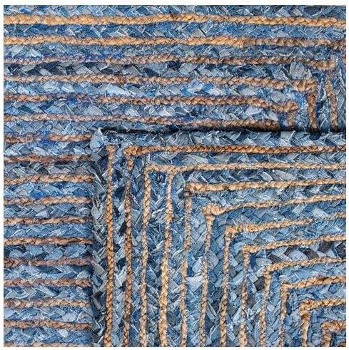 SAFAVIEH Cape Cod Miah Geometric Area Rug, Blue/Natural, 6' x 6' Square