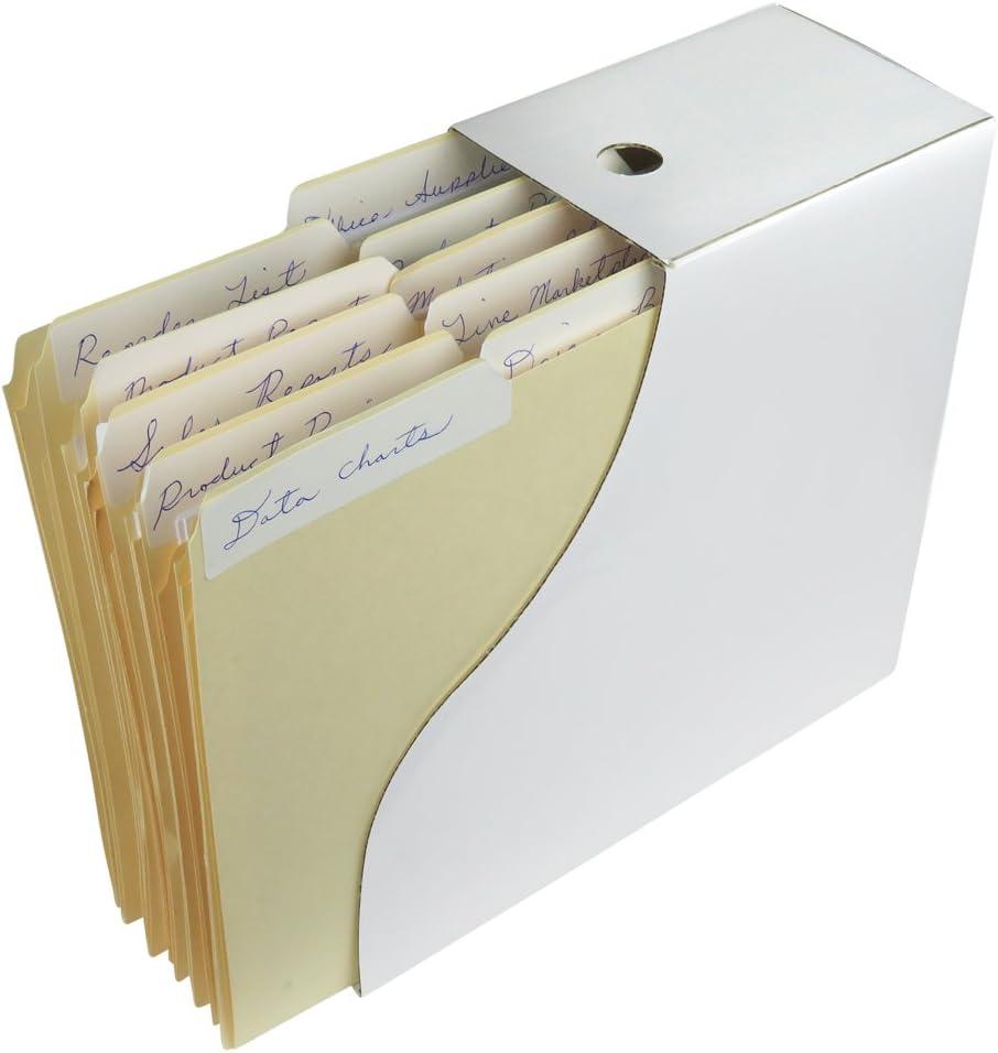 Evelots 6 Pack Magazine File Holder Organizer-4 Inch Wide-White-With Labels