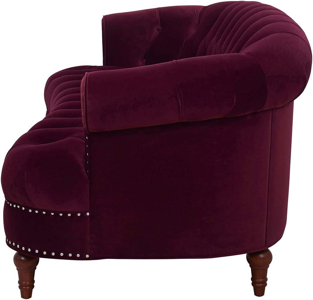 Jennifer Taylor Home La Rosa 42" Victorian Tufted Upholstered Living Room Accent Chair, Burgundy