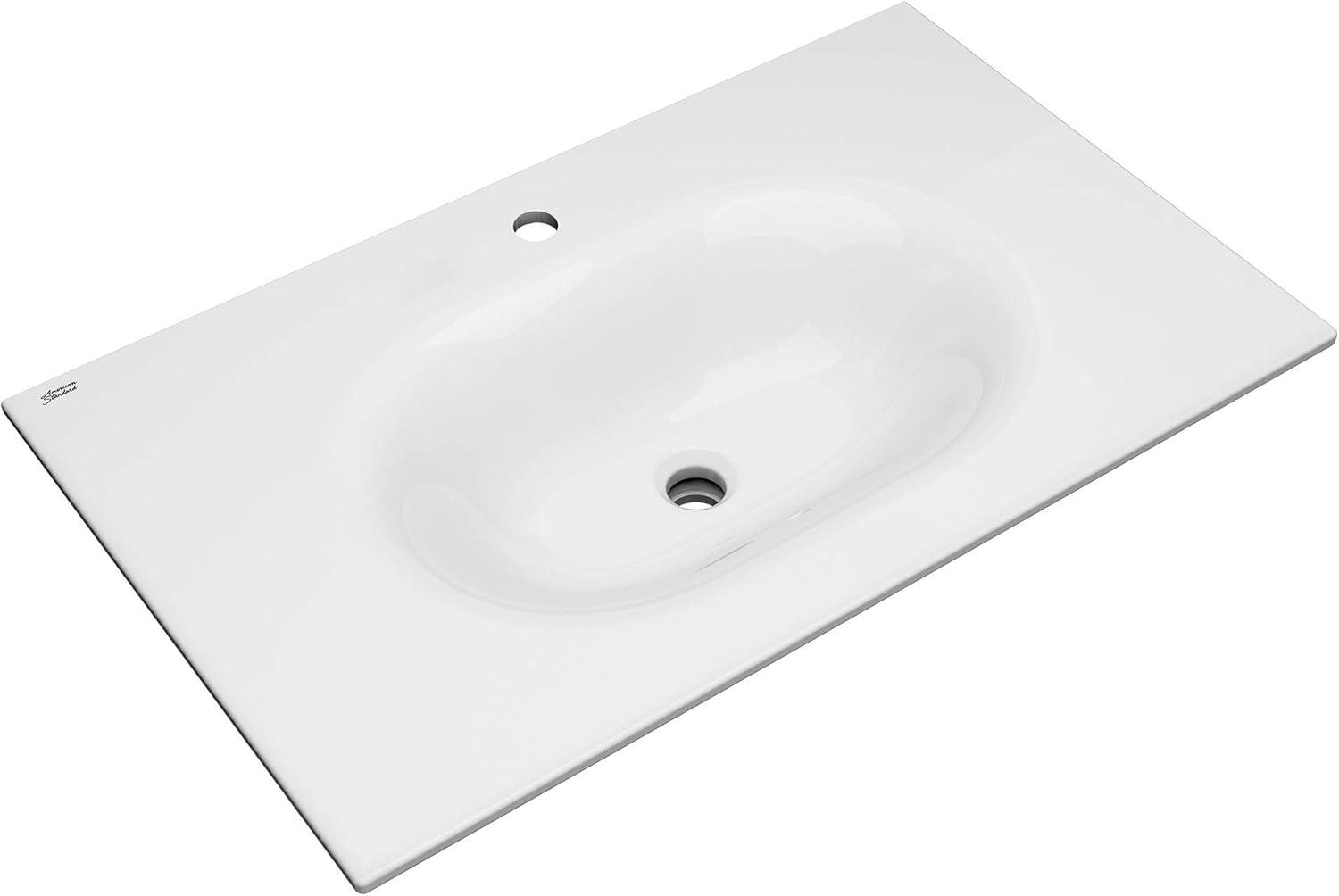 American Standard Studio S 20'' White Vitreous China Rectangular Bathroom Sink with Overflow