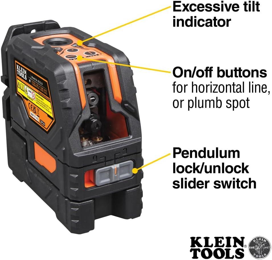 Klein Tools 93LCL Self-Level Cross-Line Laser Level with Plumb Spot