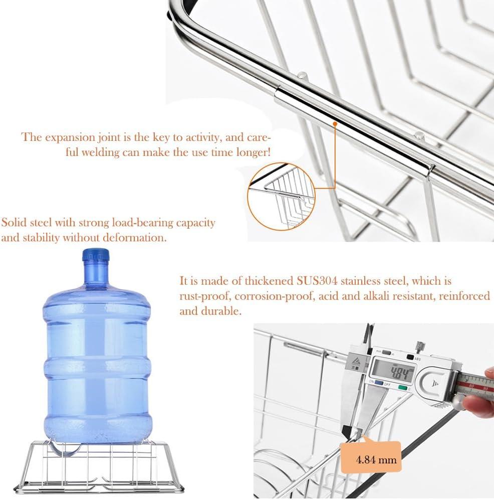 Over The Sink Dish Drying Rack with Utensil Holder and Silicone Drainage pad (Small + 16" Silicone pad)