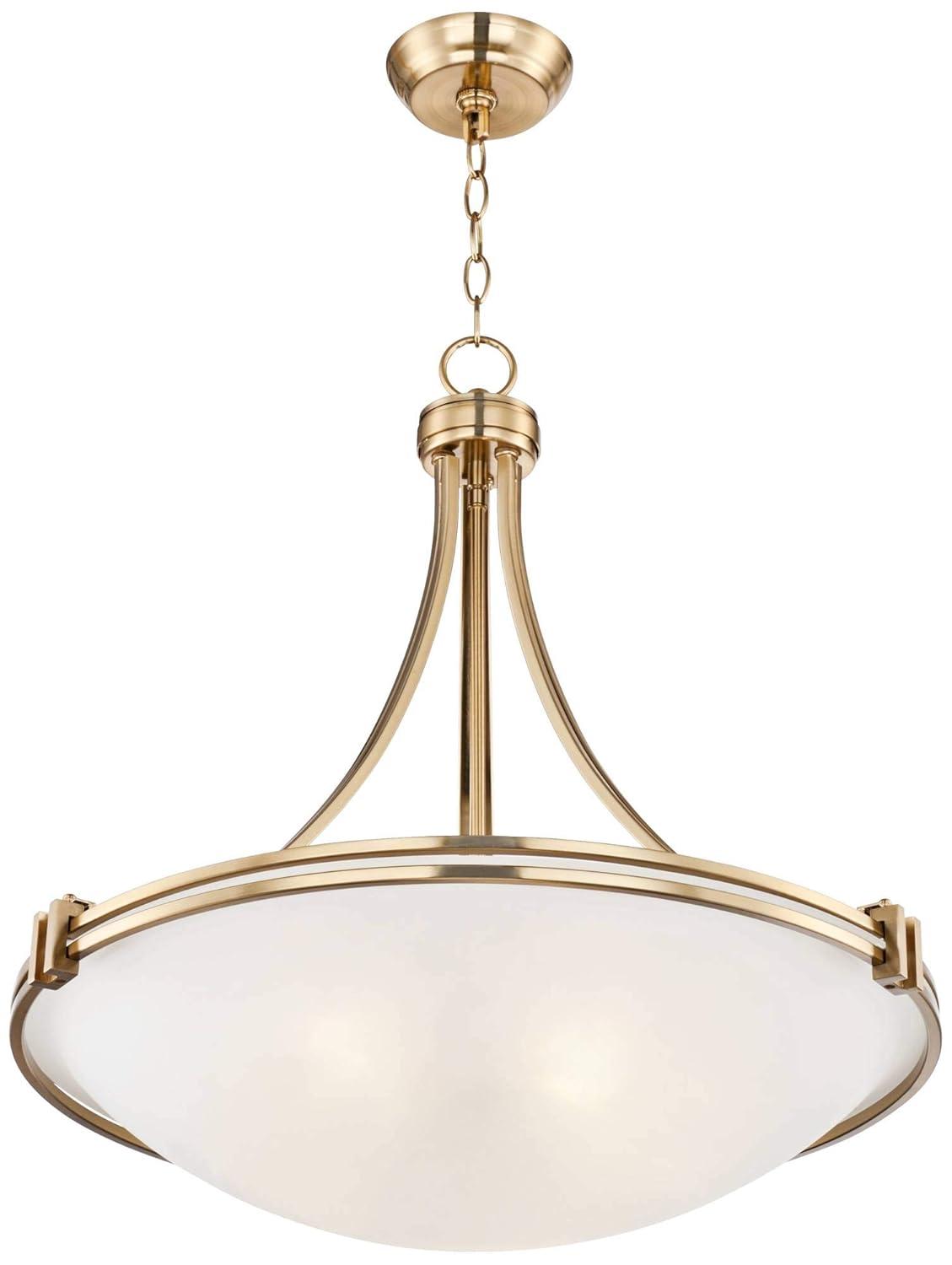 Possini Euro Design Deco Warm Brass Pendant Chandelier 21 1/2" Wide Modern White Marbled Bowl Glass 3-Light Fixture for Dining Room Kitchen Island