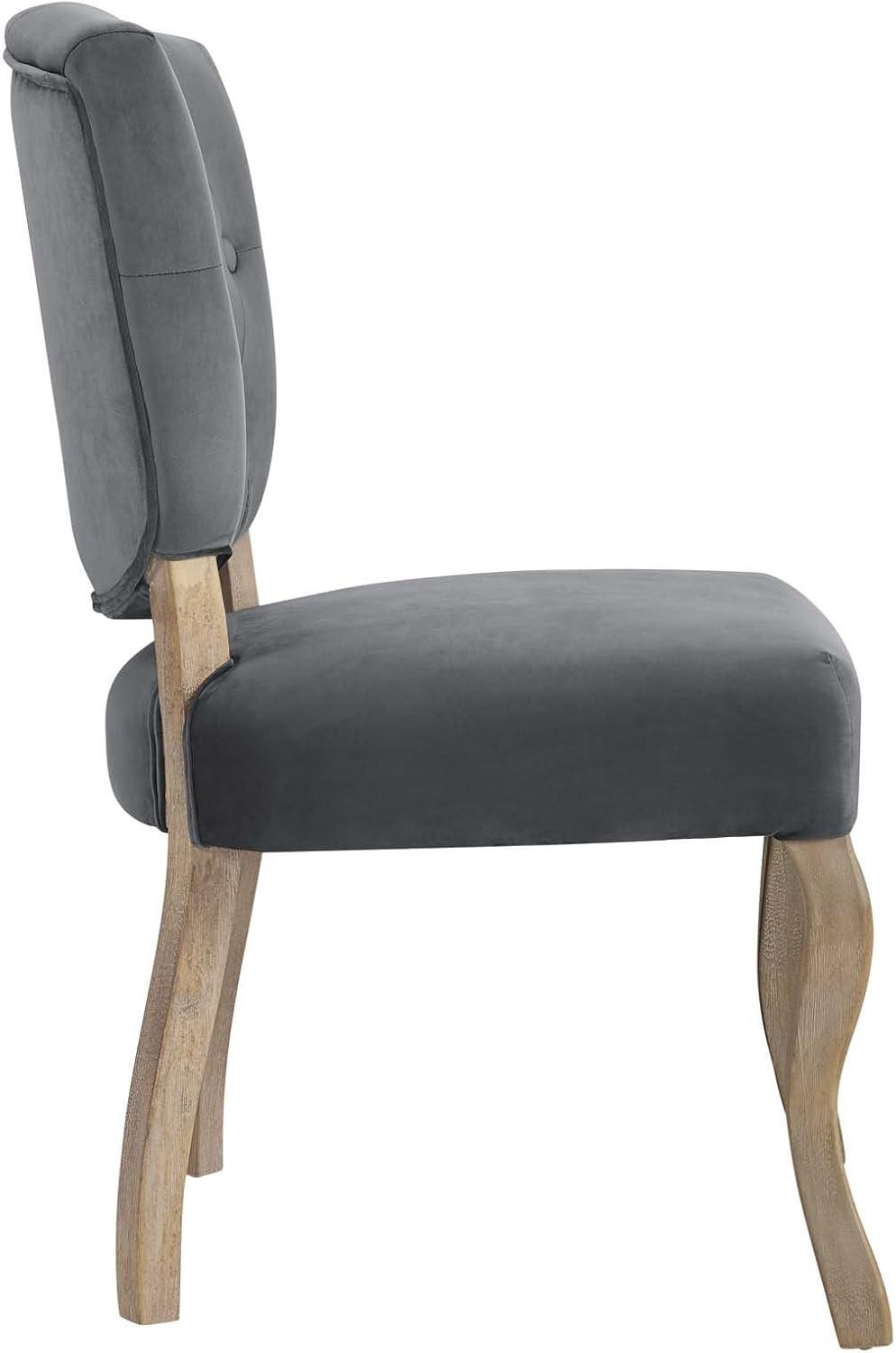 Modway Array Vintage French Performance Velvet Dining Side Chair Gray