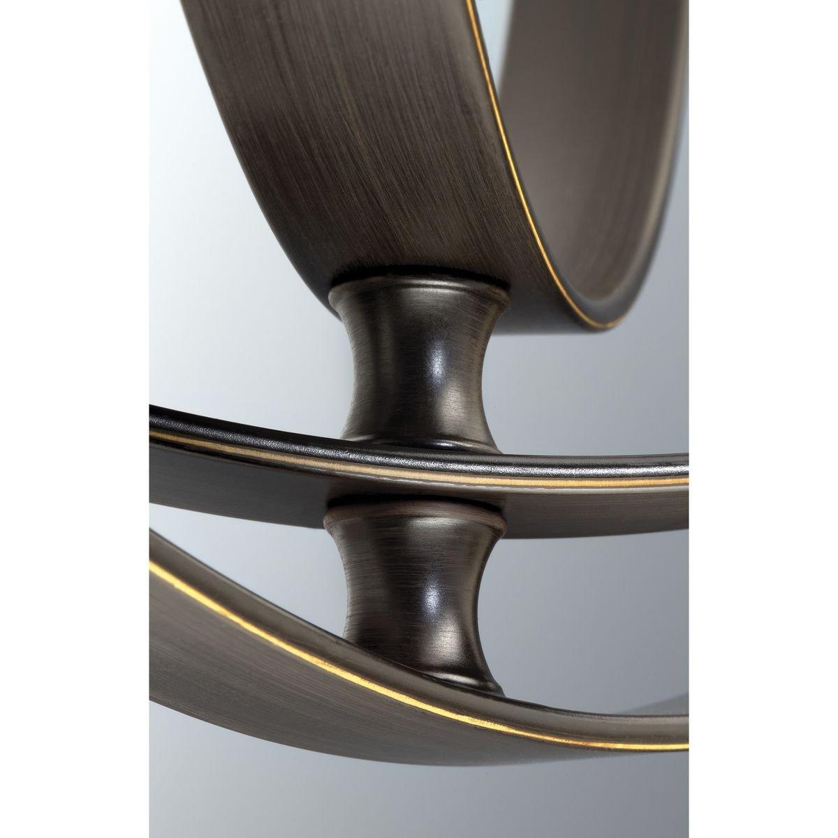 Progress Lighting Equinox 4-Light Foyer Pendant, Steel, Antique Bronze, No Shade