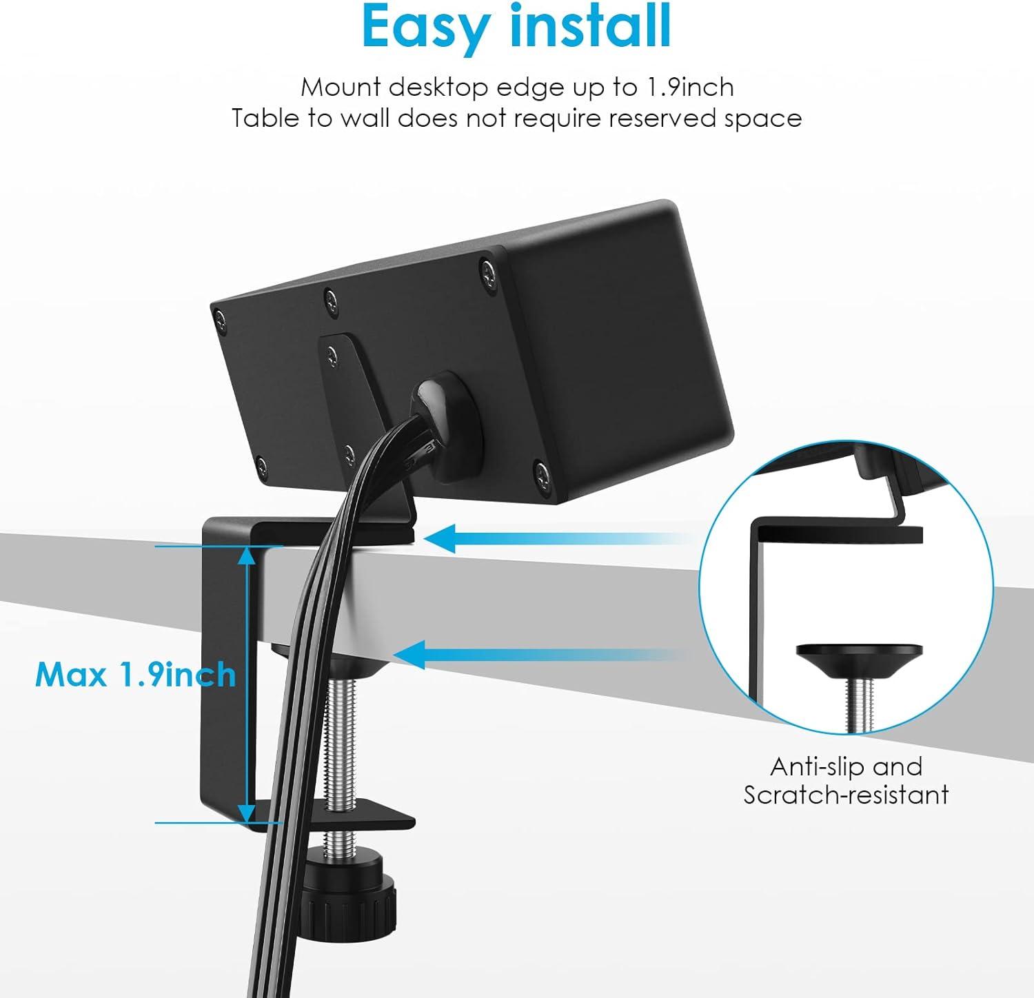 Desktop Clamp Power Strip with USB, Surge Protector Power Charging Station Outlet with 3 Plugs 3 USB A 1 USB C PD 18W Fast Charging, Desk Mount Multi-Outlets for Home Office Garage Workshop