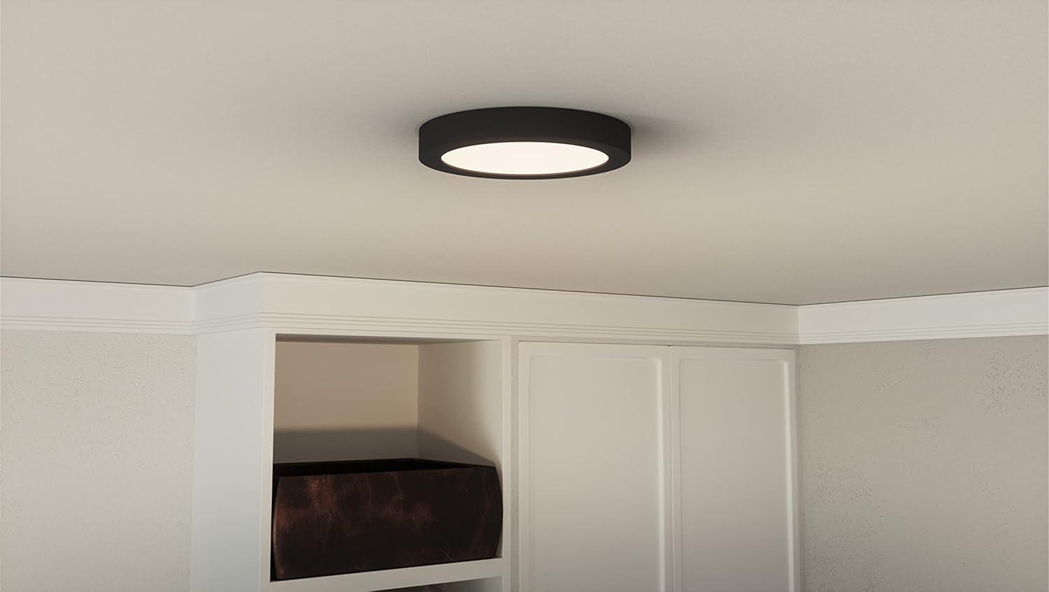 WIixle OST1708W Outskirt Modern Super Flush Mount Ceiling Lighting, 1-Light, LED 12 Watts, Fresco (1" H x 8" W)