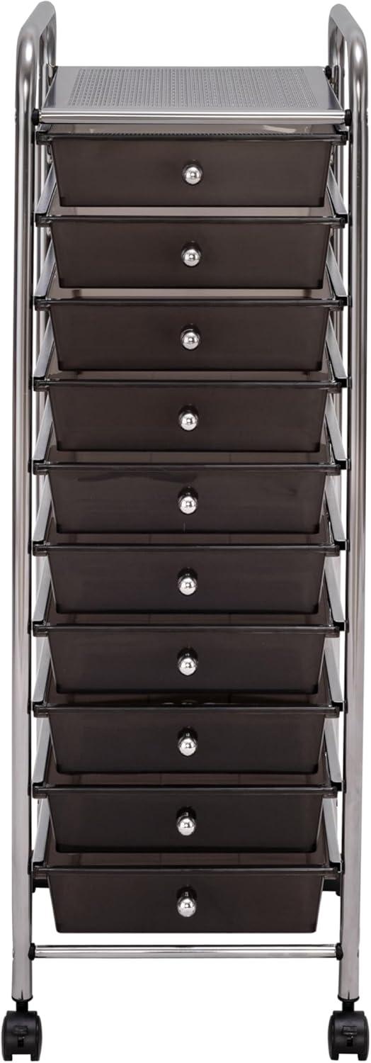 10-Drawer Organizer Cart, Black by Seville Classics