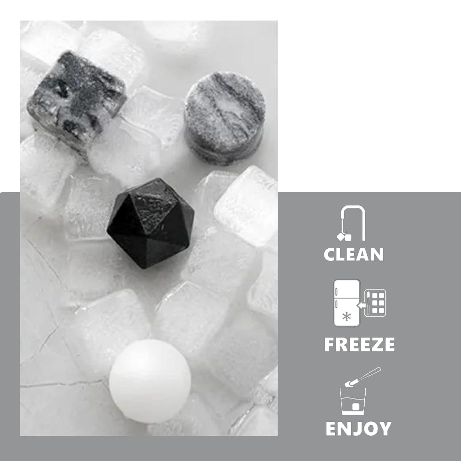 A&A Wonders Premium Whiskey Stones 100% Natural Granite Set of 4 Chilling Rocks Stone Reusable Ice Cubes for Drinks with Velvet Carrying Pouch, Gift for Whiskey Lovers