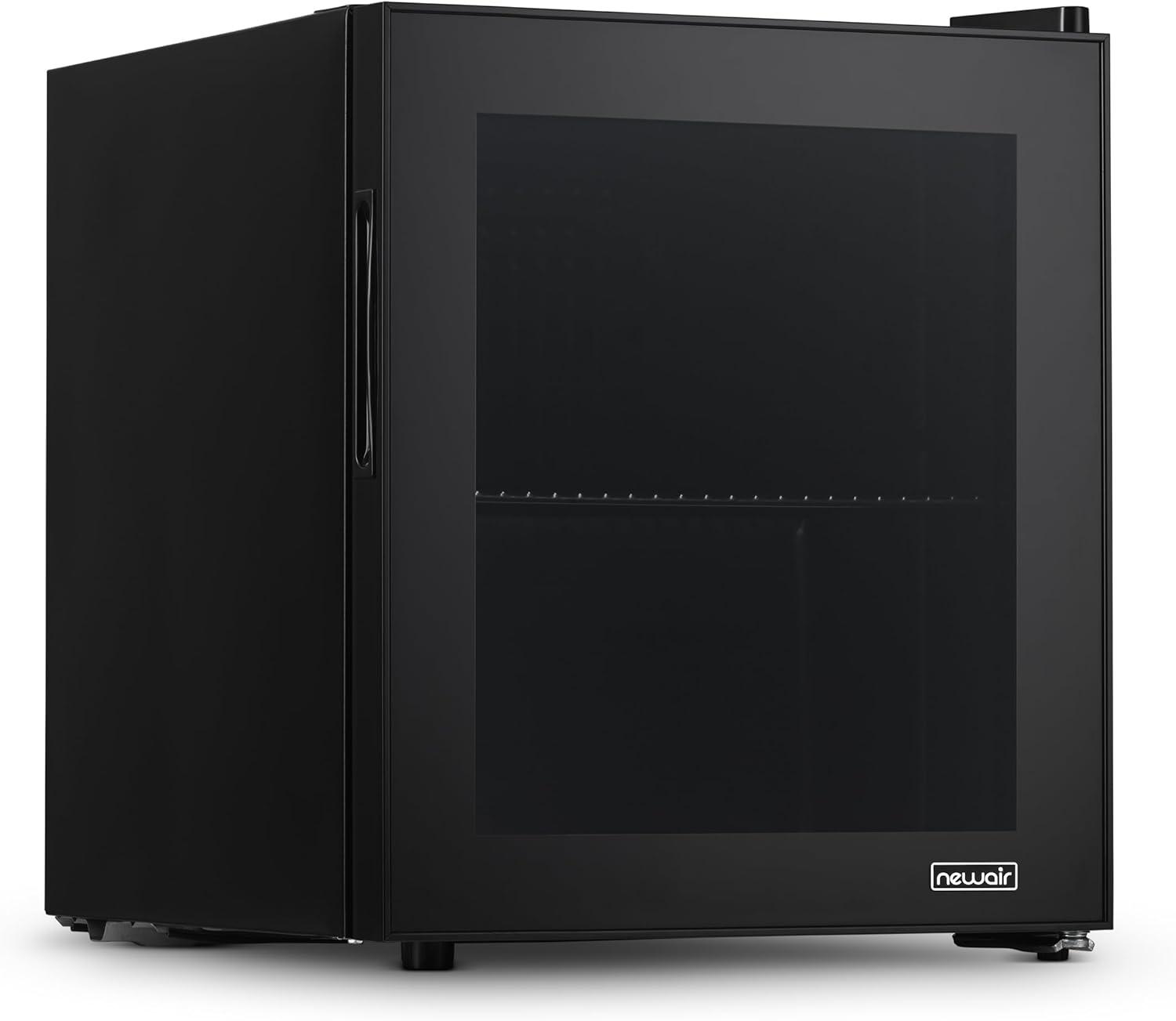 Newair 60 Can Beverage Fridge with Glass Door, Small Freestanding Mini Fridge in Black